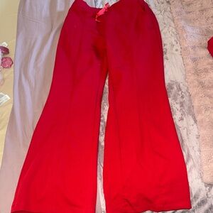 FIGS Women's Wide Leg Pants - Bold Red